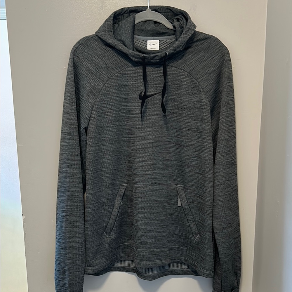 Nike Men's Gray Dri-Fit Hoodie Size Medium